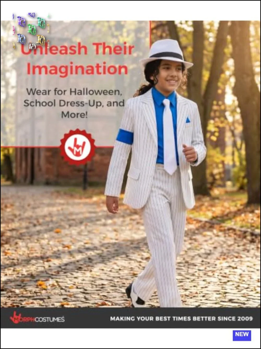 Pop Star Costume Kids Boys Halloween White Pinstripe Outfit with Hat